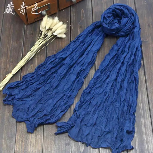 Accessories - ⚡️2 for $15 Navy Blue Twisted Cotton Linen Scarf